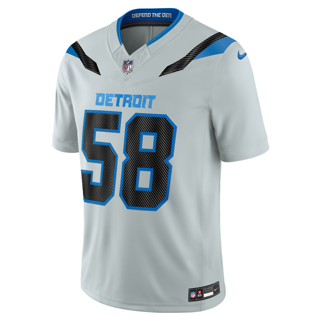 Men's Detroit Lions Penei Sewell Silver 2026 Rivalries Collection Stitched