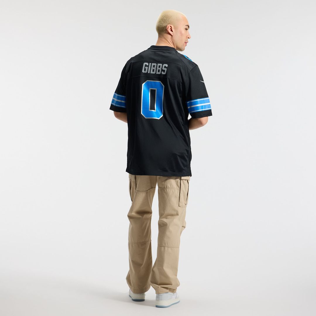Men's Detroit Lions Jahmyr Gibbs Black 2nd Alternate Game Player Jersey