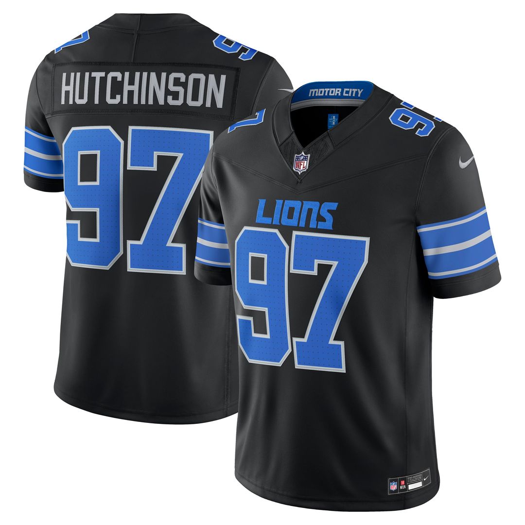 Men's Detroit Lions Aidan Hutchinson White Vapor F.U.S.E. Stitched
