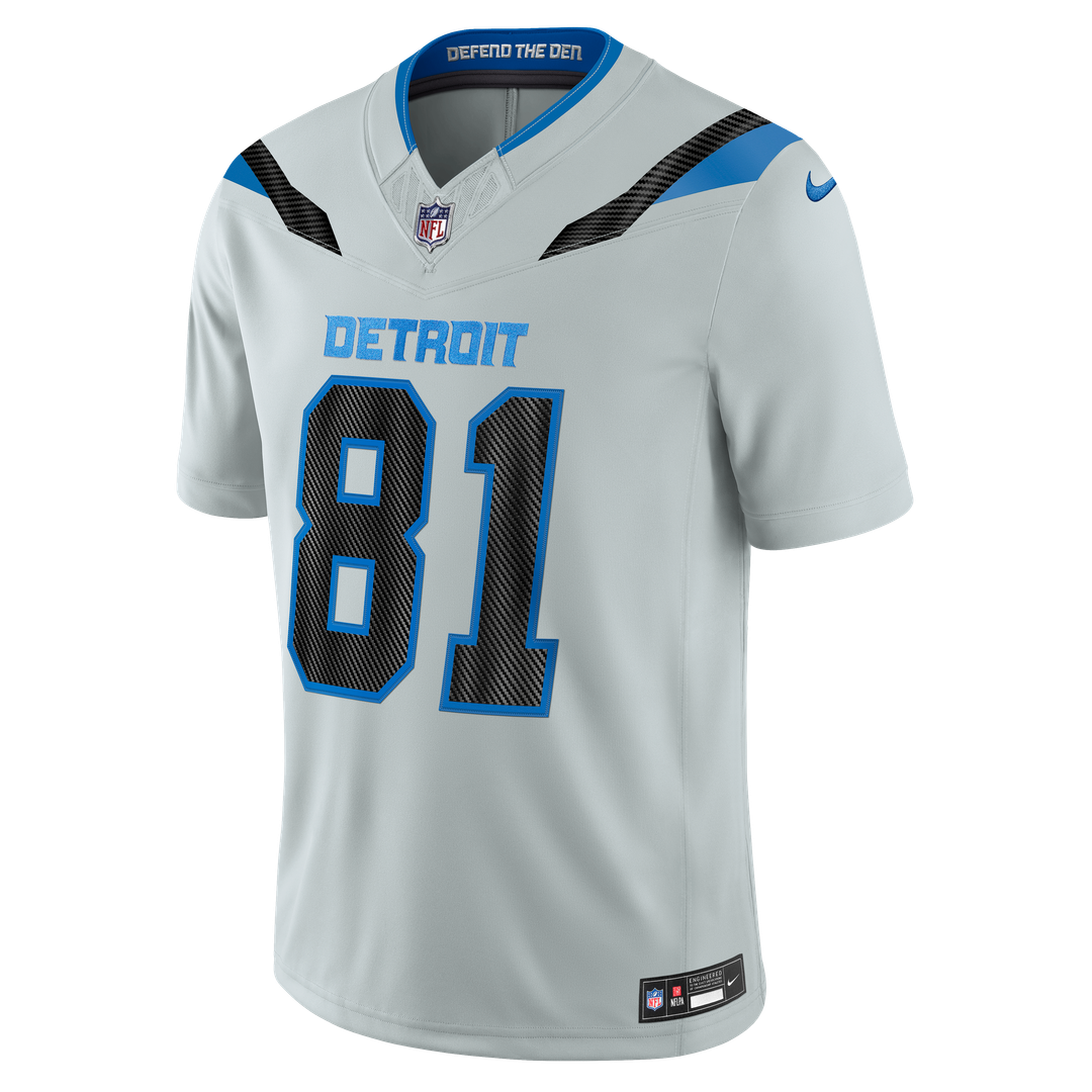 Men's Detroit Lions Calvin Johnson Silver 2026 Rivalries Collection Stitched