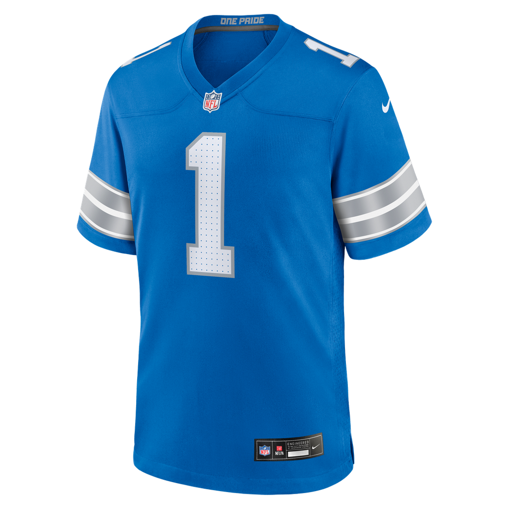 Men's Detroit Lions Number 1 Dad Blue