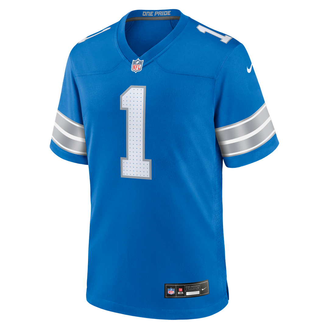 Men's Detroit Lions Number 1 Dad Blue