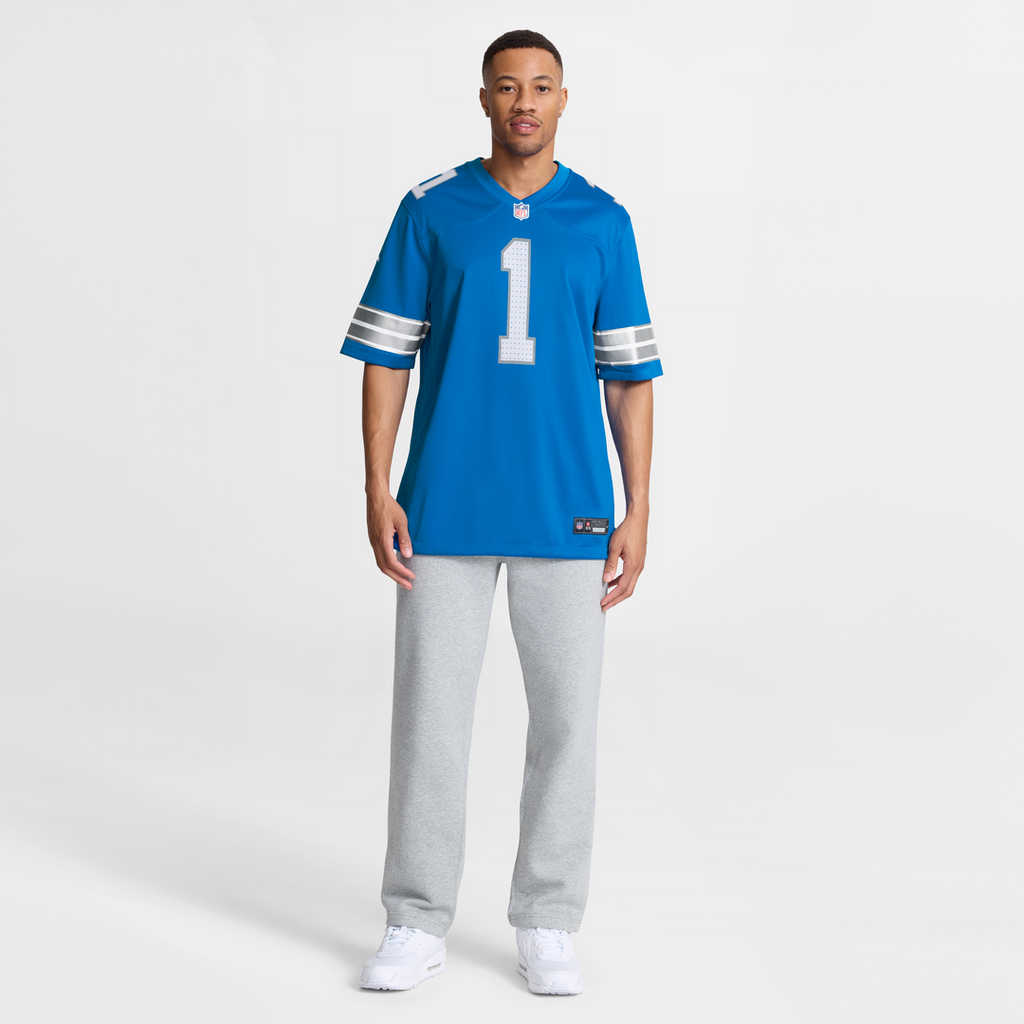 Men's Detroit Lions Jameson Williams Blue Game Player Jersey