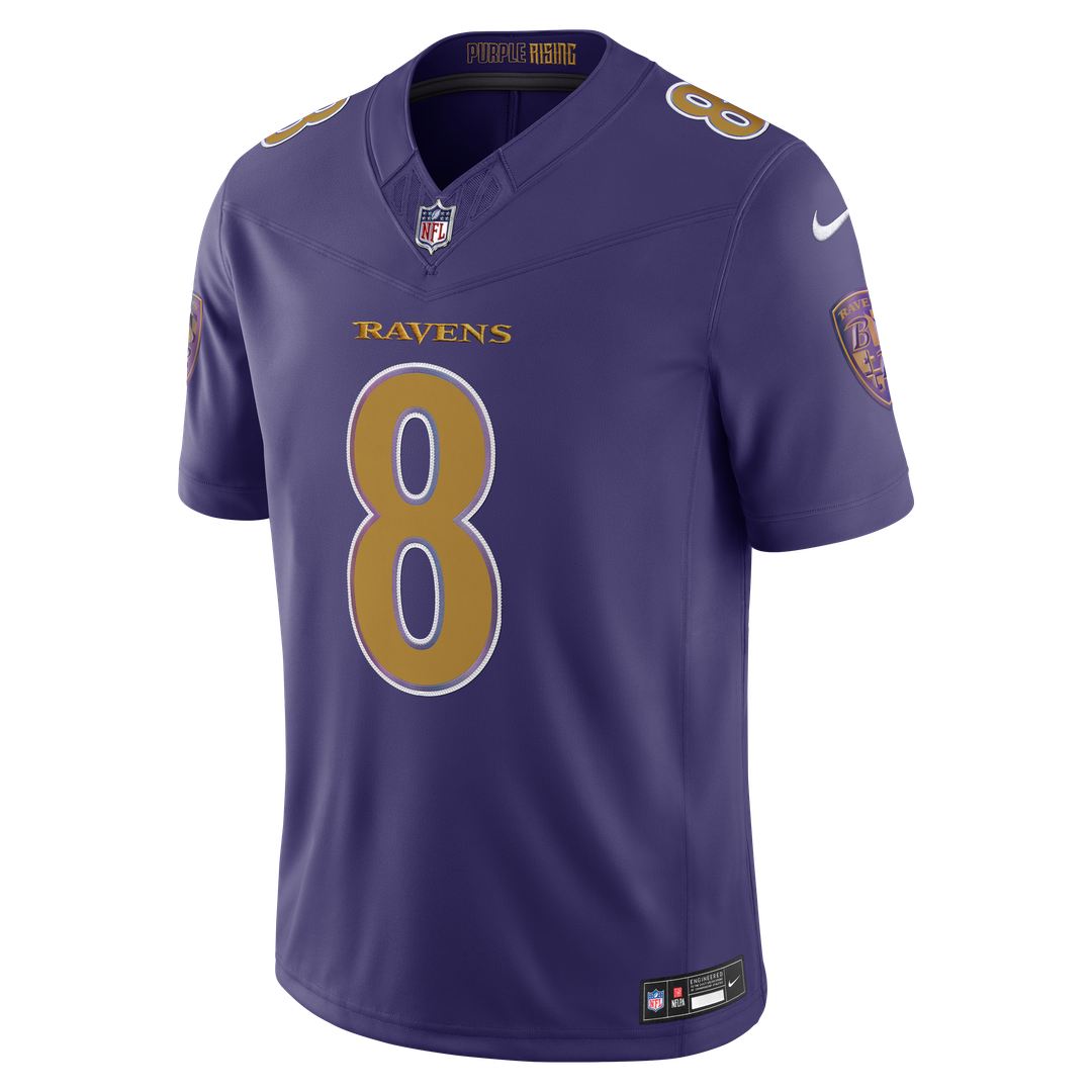 Men's Baltimore Ravens Lamar Jackson Purple Alternate Vapor F.U.S.E. Stitched