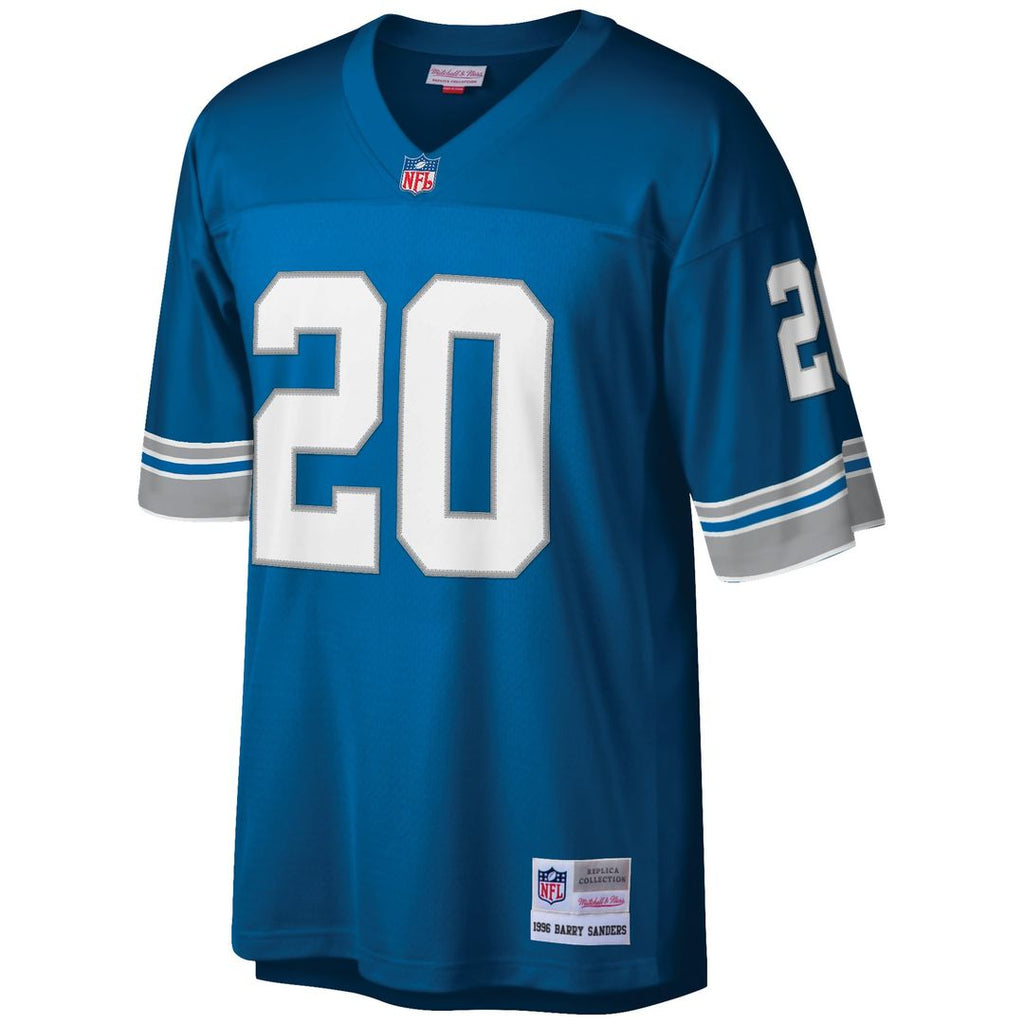 Men's Detroit Lions Barry Sanders Blue Big & Tall 1996 Retired Player Replica Jersey