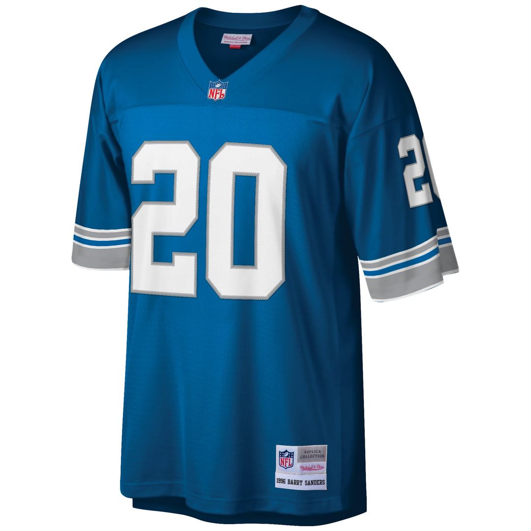 Men's Detroit Lions Barry Sanders Blue Big & Tall 1996 Retired Player Replica Jersey