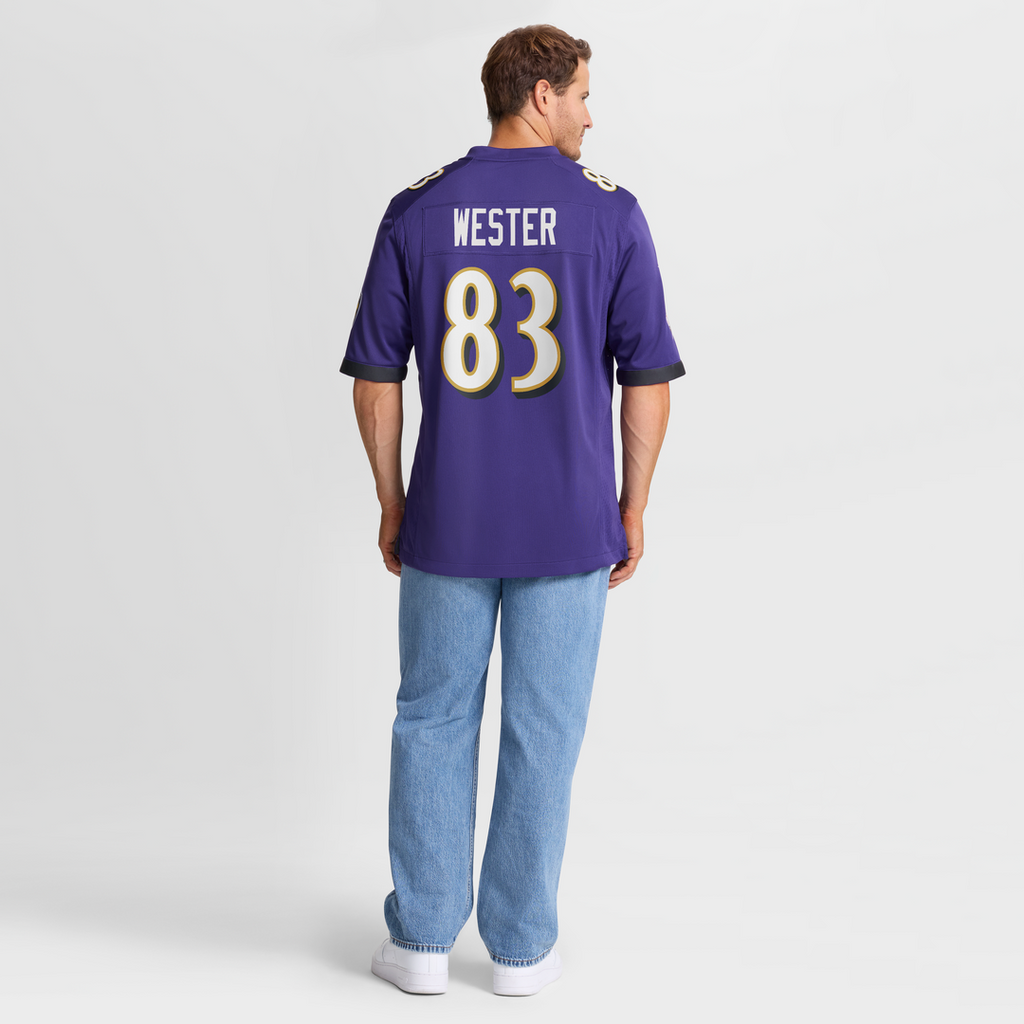 Men's Baltimore Ravens LaJohntay Wester Purple Team
