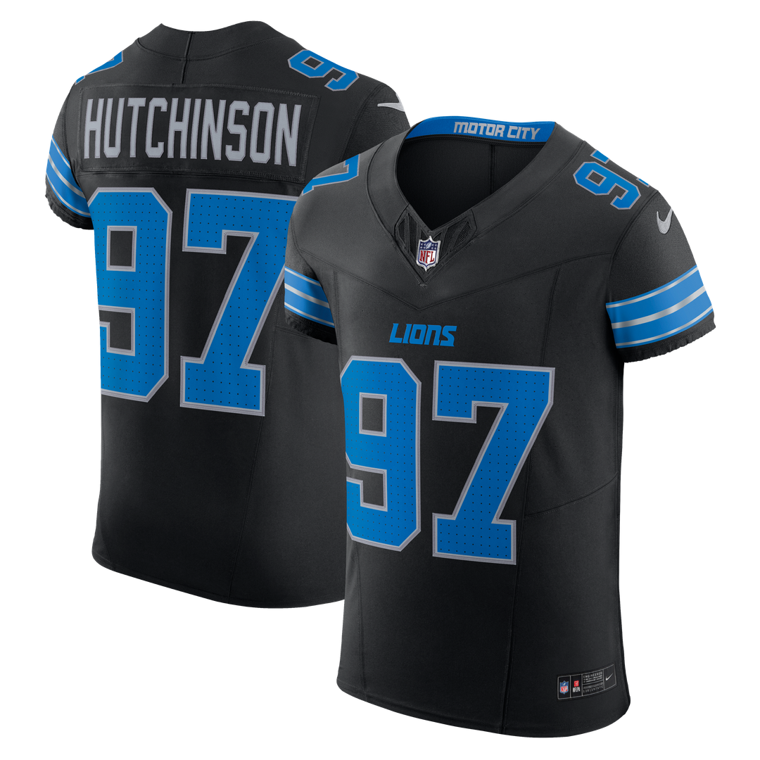 Men's Detroit Lions Aidan Hutchinson Black Alternate Vapor F.U.S.E. Elite Jersey
