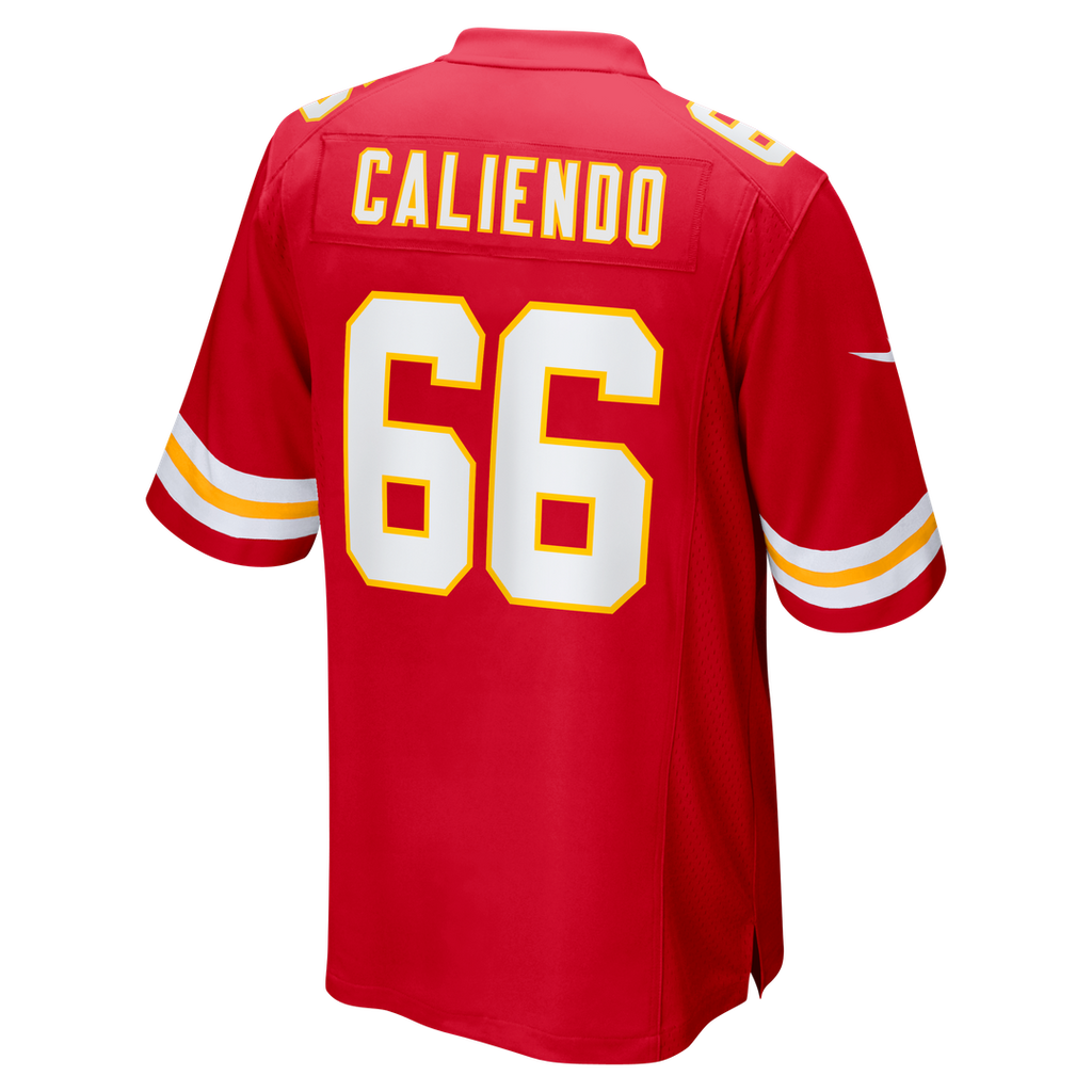 Men's Kansas City Chiefs Mike Caliendo Red Game Player Jersey