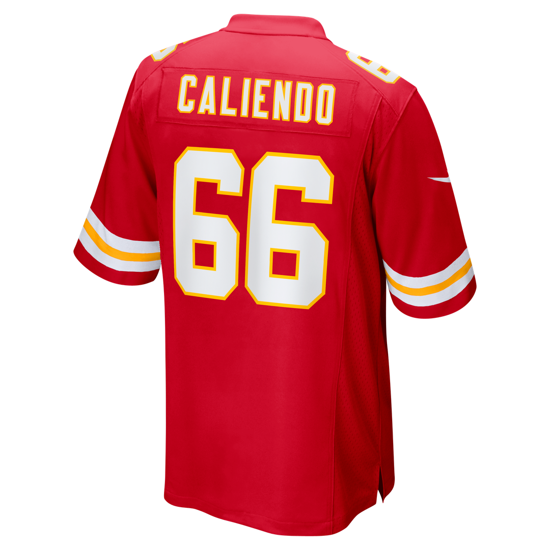 Men's Kansas City Chiefs Mike Caliendo Red Game Player Jersey