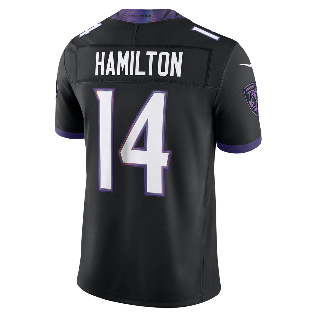 Men's Baltimore Ravens Kyle Hamilton Purple Team Vapor F.U.S.E. Stitched