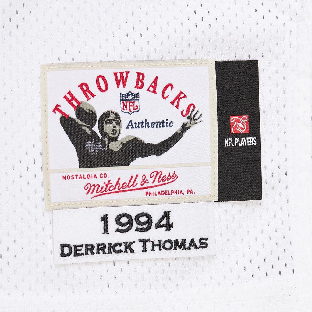 Men's Kansas City Chiefs 1994 Derrick Thomas White Authentic Throwback Retired Player Jersey