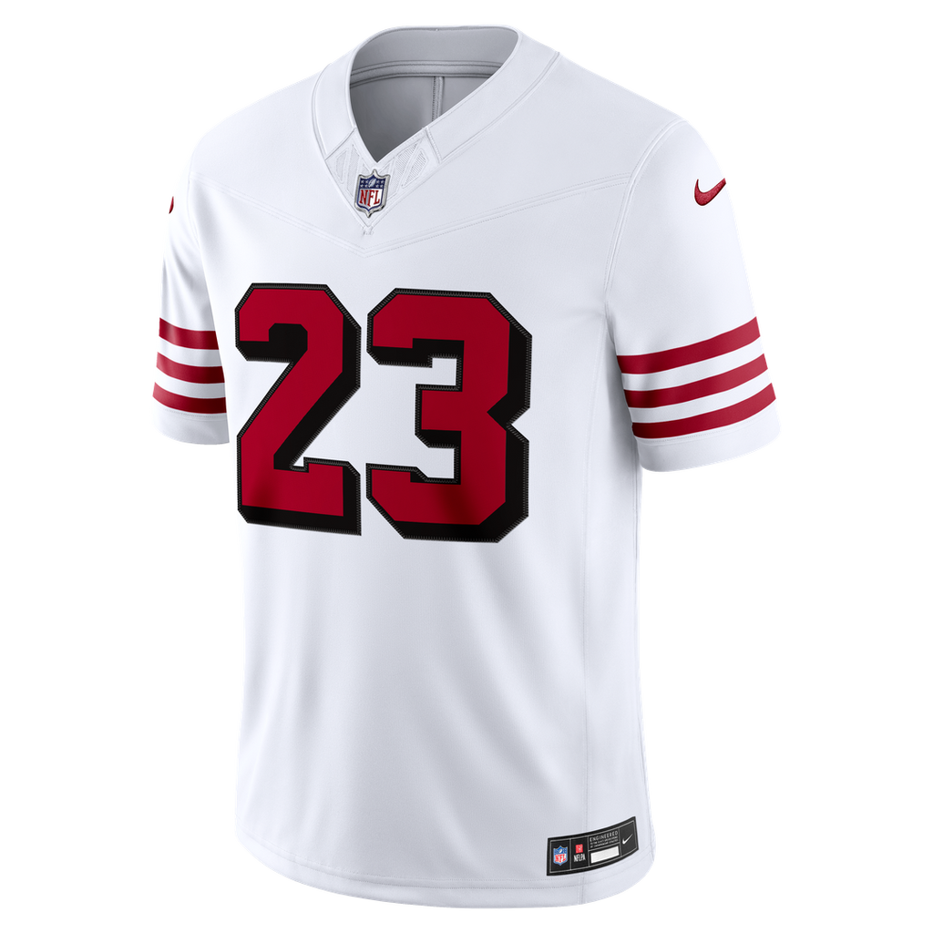 Men's San Francisco 49ers Christian McCaffrey White Alternate Vapor F.U.S.E. Stitched