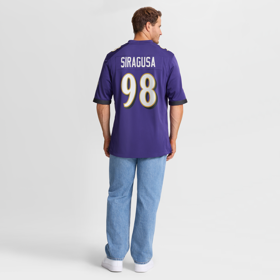 Men's Baltimore Ravens Tony Siragusa Purple Game Retired Player Jersey