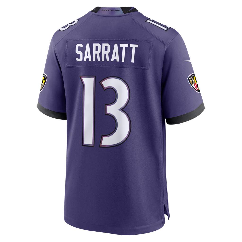 Men's Baltimore Ravens Elijah Sarratt Purple Team
