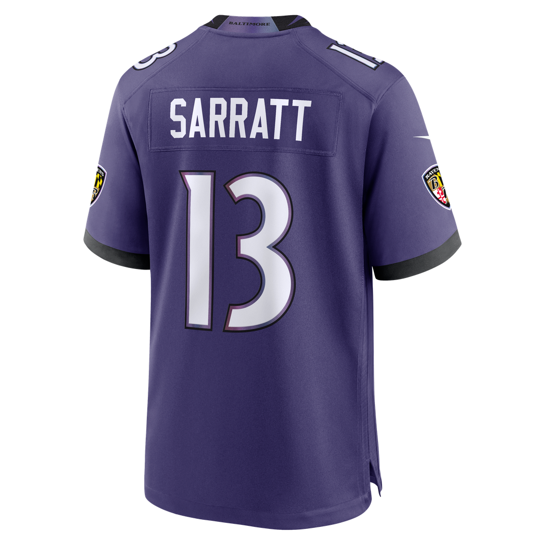 Men's Baltimore Ravens Elijah Sarratt Purple Team