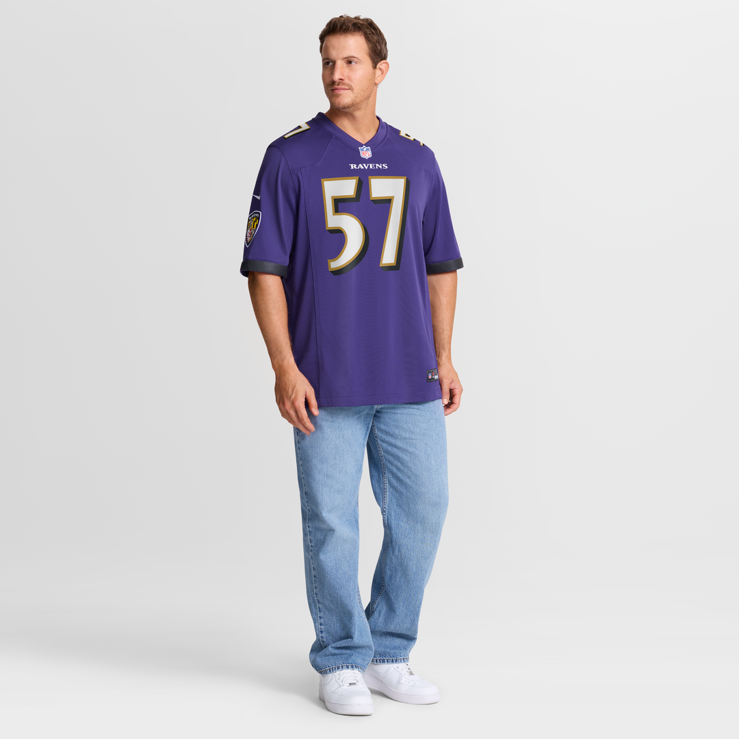 Men's Baltimore Ravens Bart Scott Purple Game Retired Player Jersey