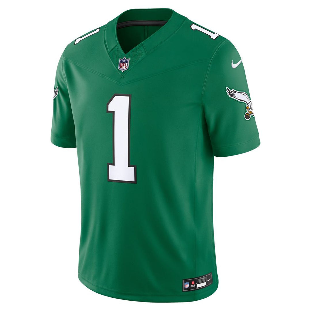 Men's Philadelphia Eagles Jalen Hurts Midnight Green Team Vapor F.U.S.E. Stitched
