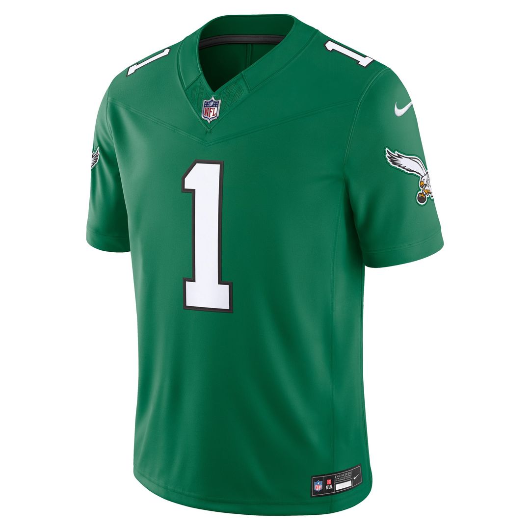 Men's Philadelphia Eagles Jalen Hurts Midnight Green Team Vapor F.U.S.E. Stitched