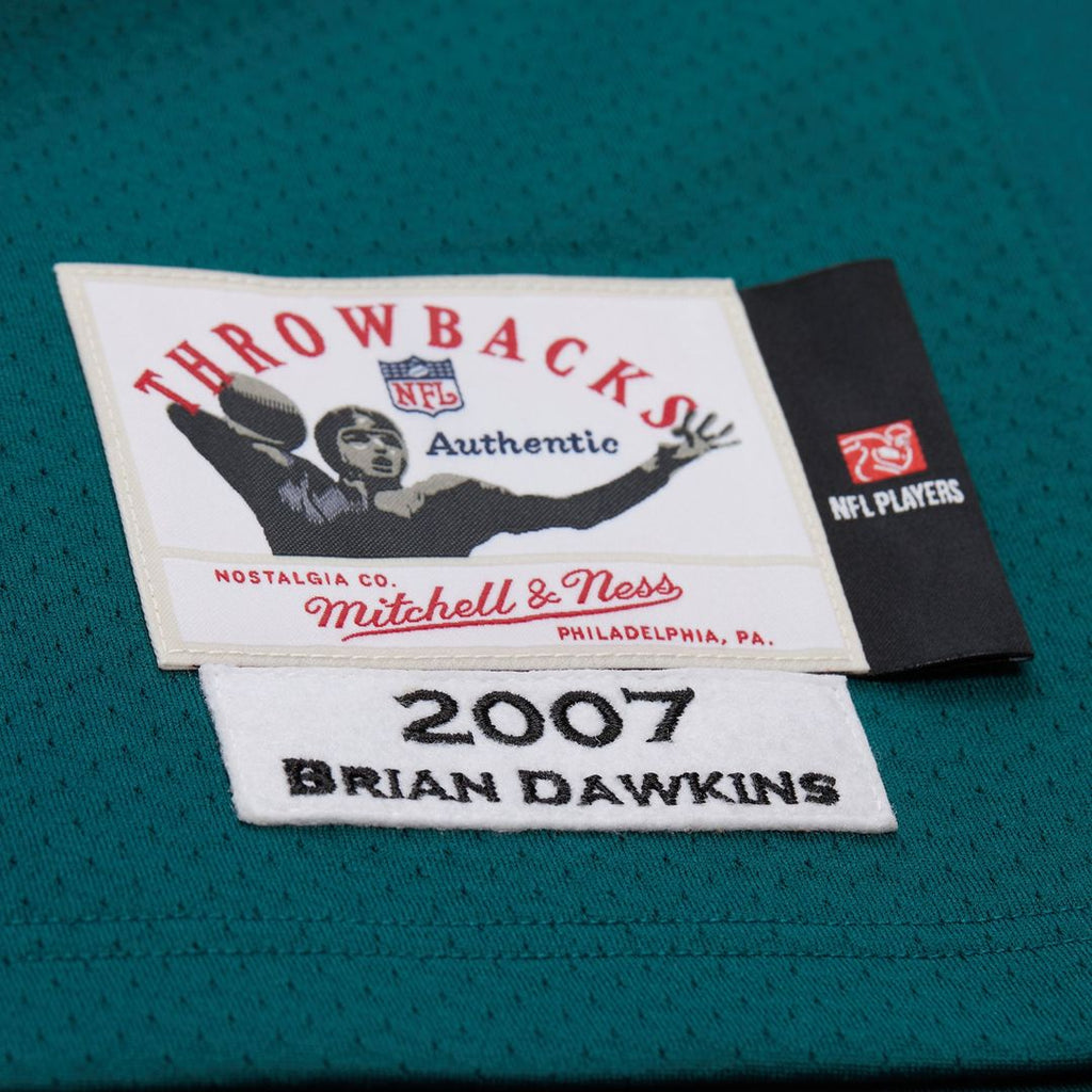 Men's Philadelphia Eagles Brian Dawkins Green 2007 Authentic Throwback Retired Player Jersey
