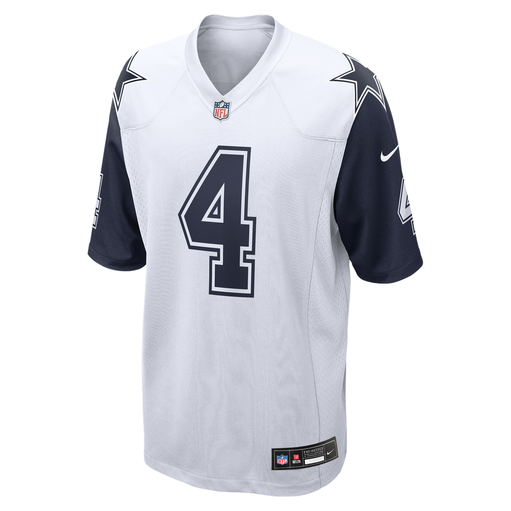 Men's Dallas Cowboys Dak Prescott White Alternate Game Team Jersey