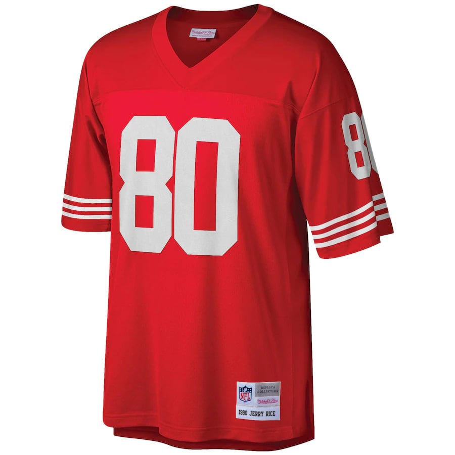 Men's San Francisco 49ers Jerry Rice Scarlet Big & Tall 1990 Retired Player Replica Jersey