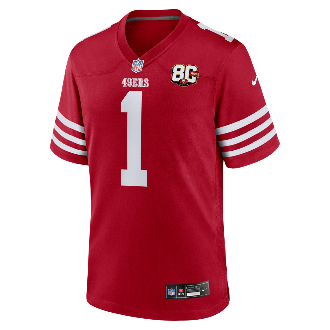 Men's San Francisco 49ers Ricky Pearsall Scarlet 80th Anniversary