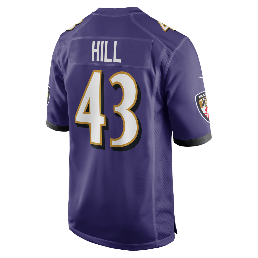 Men's Baltimore Ravens Justice Hill Purple
