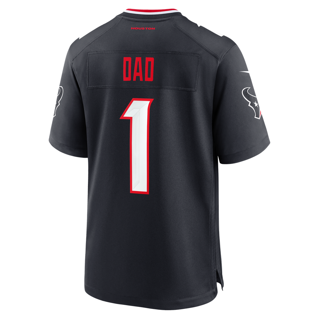 Men's Houston Texans Navy #1 Dad