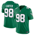 Men's Philadelphia Eagles Jalen Carter Kelly Green Alternate Vapor F.U.S.E. Stitched