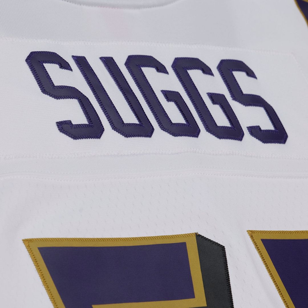 Men's Baltimore Ravens Terrell Suggs White 2003 Legacy Replica Player Jersey