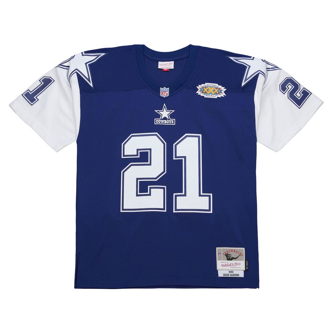 Men's Dallas Cowboys Deion Sanders Navy 1995 Legacy Replica Jersey