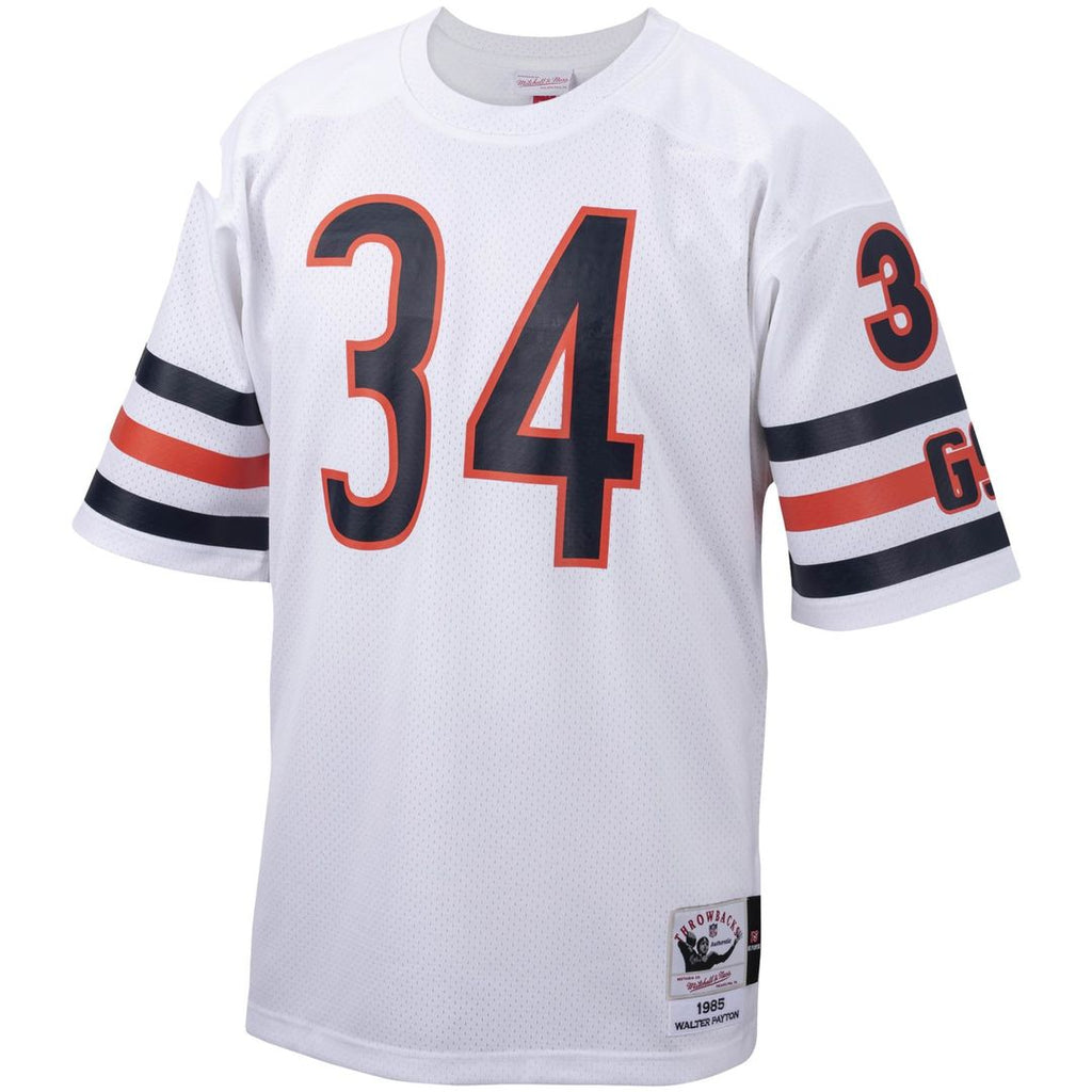 Men's Chicago Bears 1985 Walter Payton White Authentic Throwback Retired Player Jersey