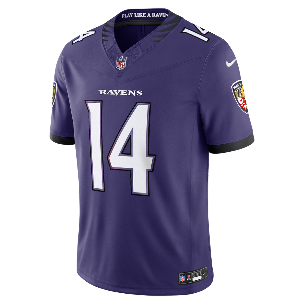 Men's Baltimore Ravens Kyle Hamilton Purple Team Vapor F.U.S.E. Stitched