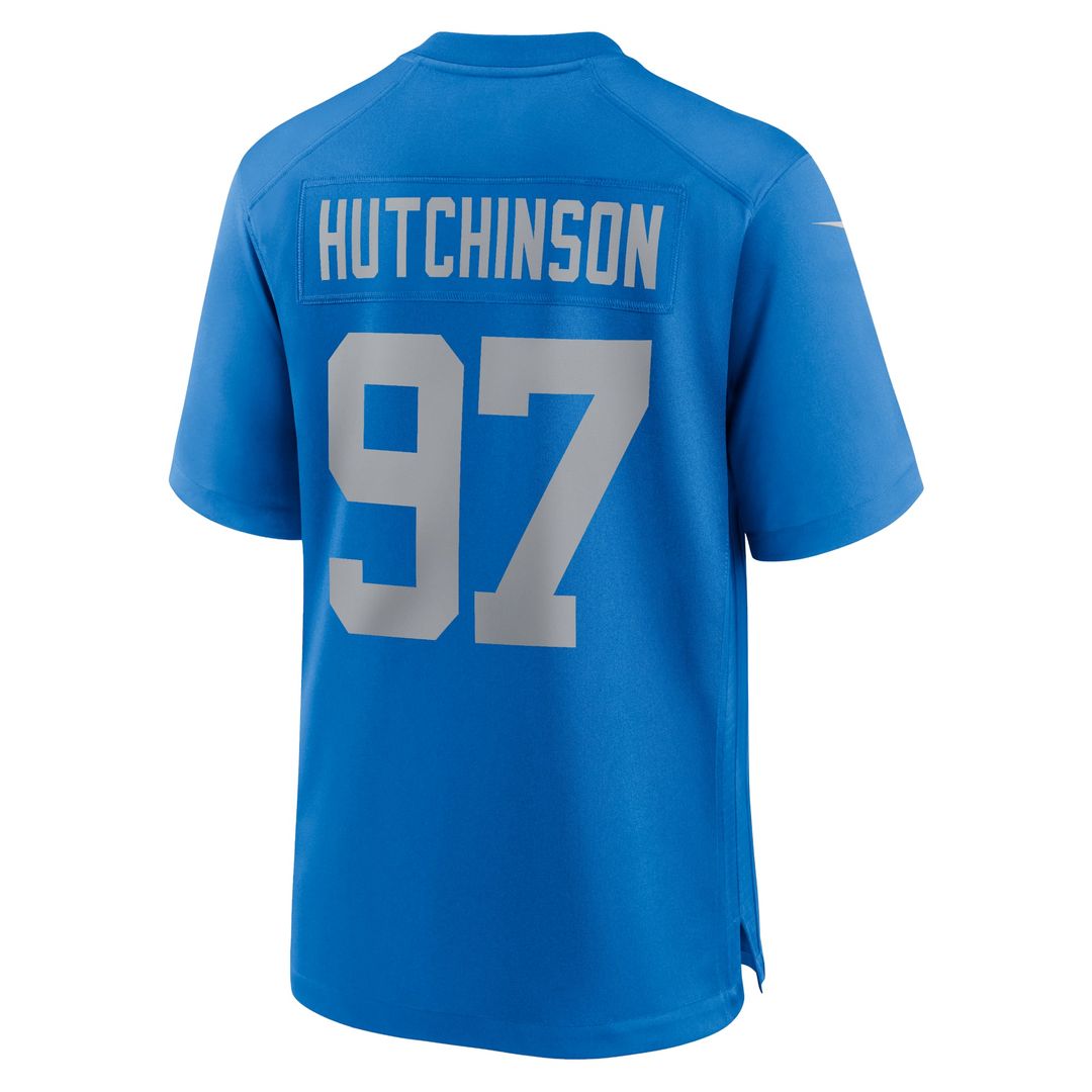 Men's Detroit Lions Aidan Hutchinson Blue Alternate