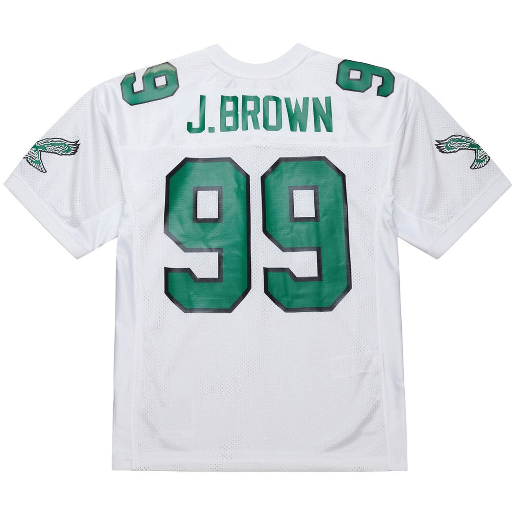 Men's Philadelphia Eagles Jerome Brown White 1991 Authentic Throwback Retired Player Jersey