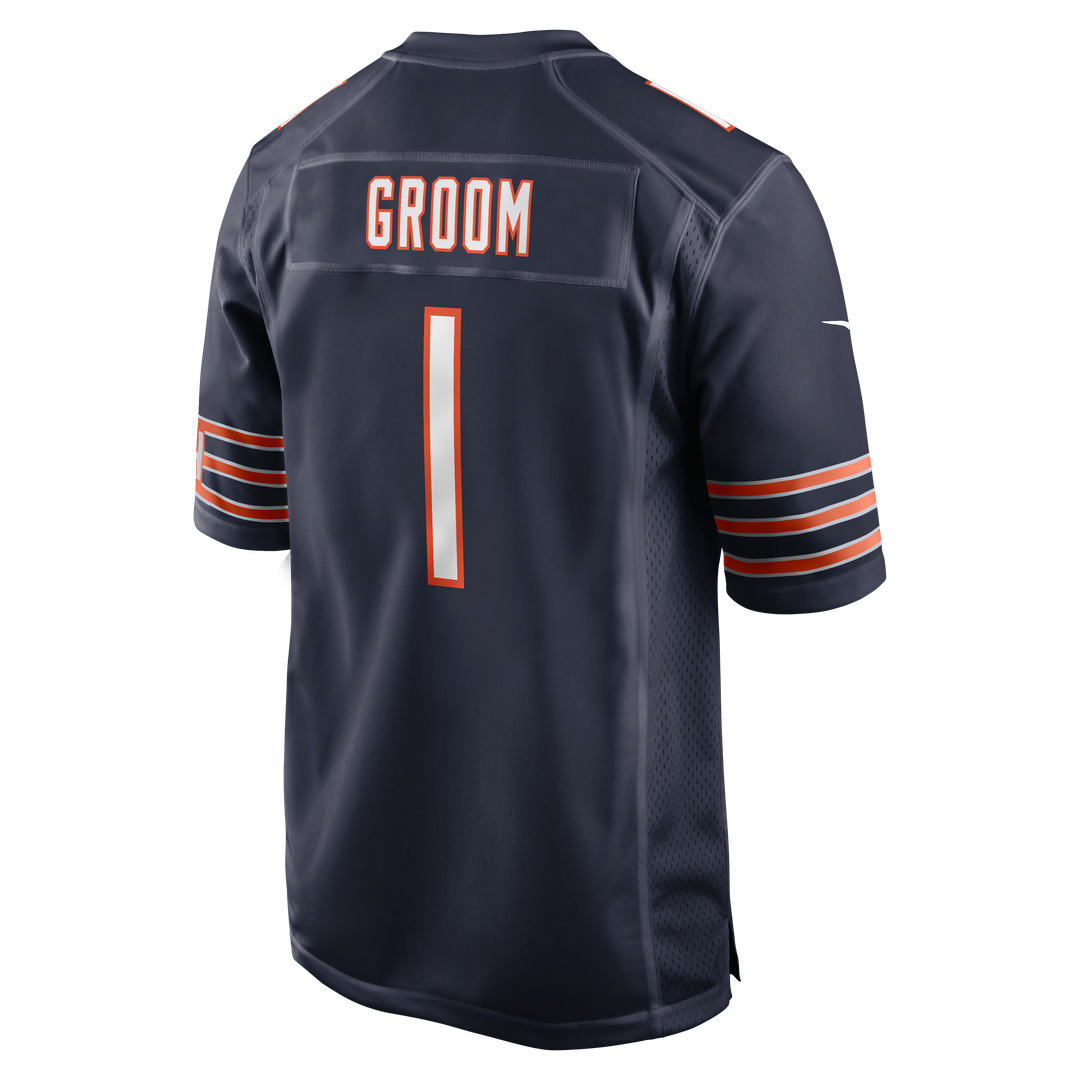 Men's Chicago Bears Number 1 Groom Navy
