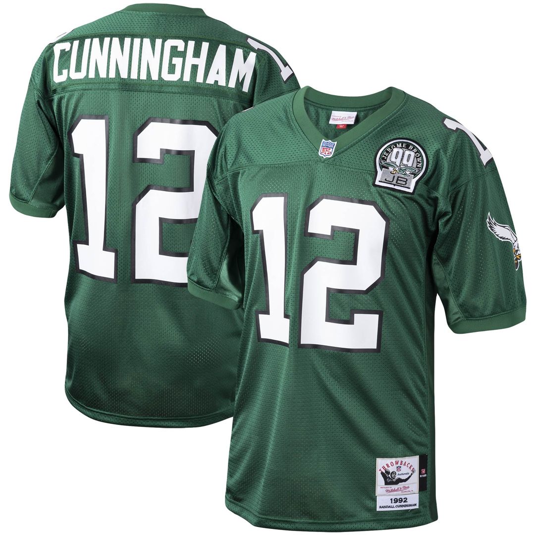 Men's Philadelphia Eagles 1994 Randall Cunningham White Authentic Throwback Retired Player Jersey
