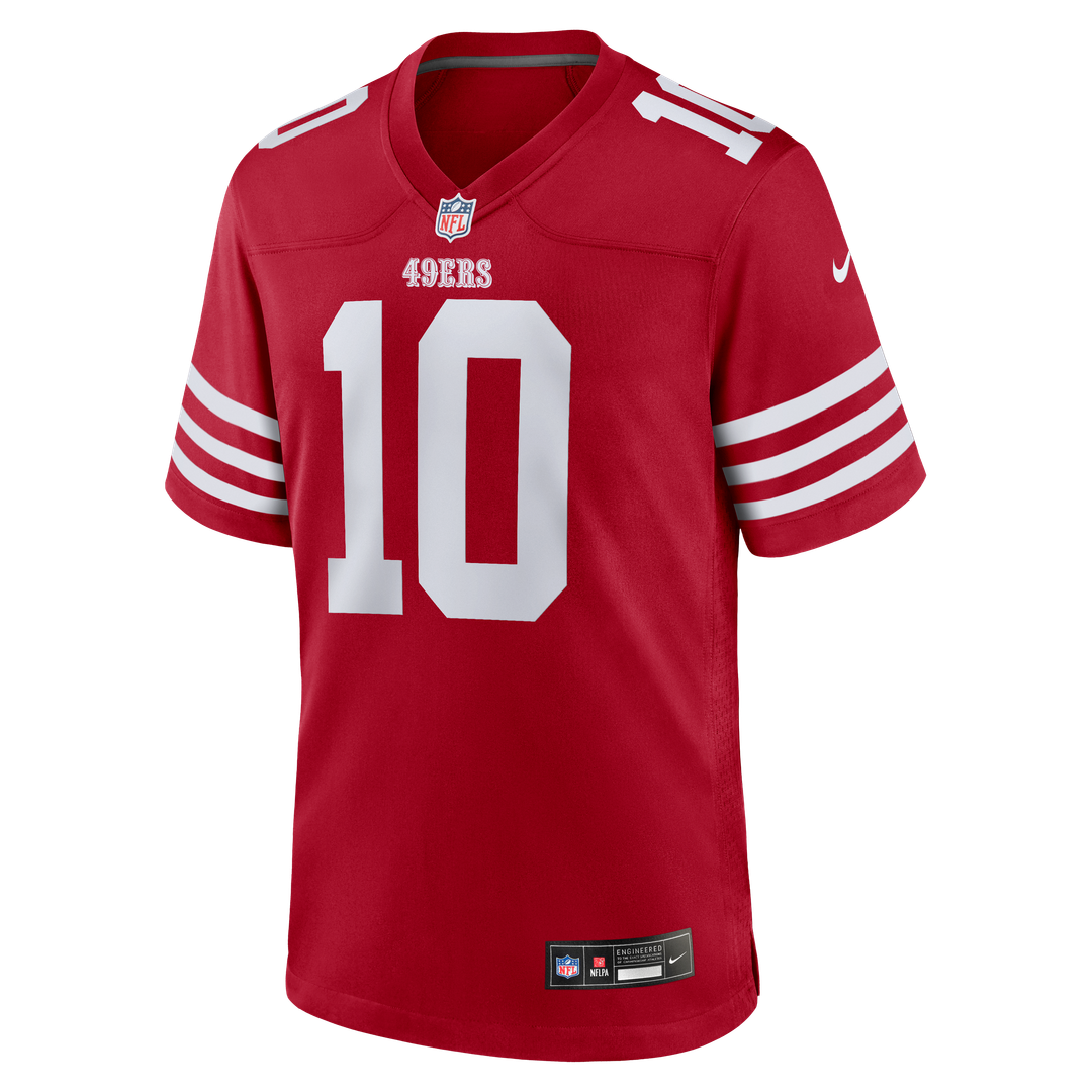 Men's San Francisco 49ers Mac Jones Scarlet Team