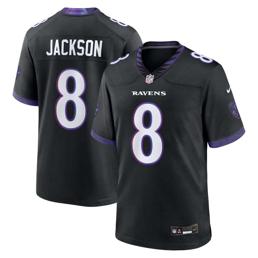 Men's Baltimore Ravens Lamar Jackson Black Alternate
