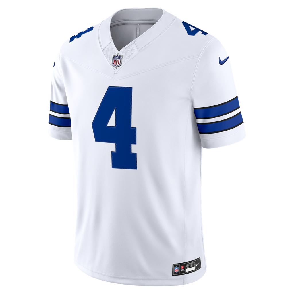 Men's Dallas Cowboys Dak Prescott White Vapor F.U.S.E. Stitched