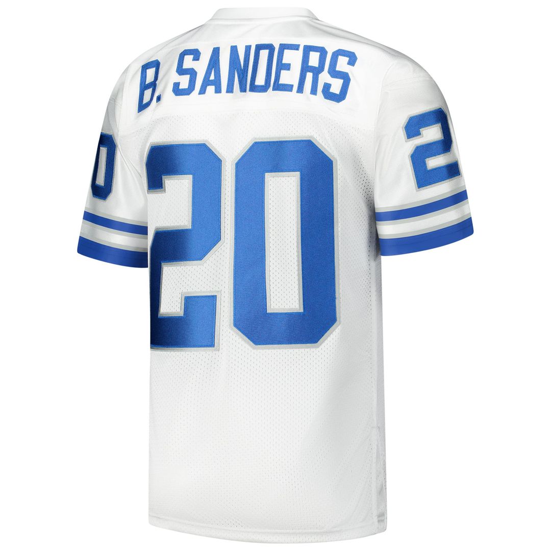 Men's Detroit Lions 1994 Barry Sanders White Authentic Throwback Retired Player Jersey