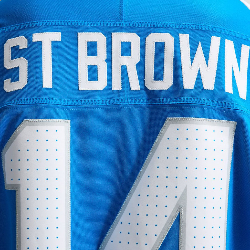 Men's Detroit Lions Amon-Ra St. Brown Blue Team Vapor F.U.S.E. Stitched
