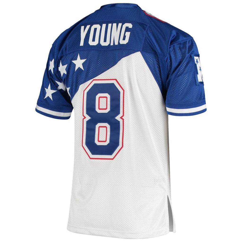 Men's NFC Steve Young White/Blue 1994 Pro Bowl Authentic Jersey