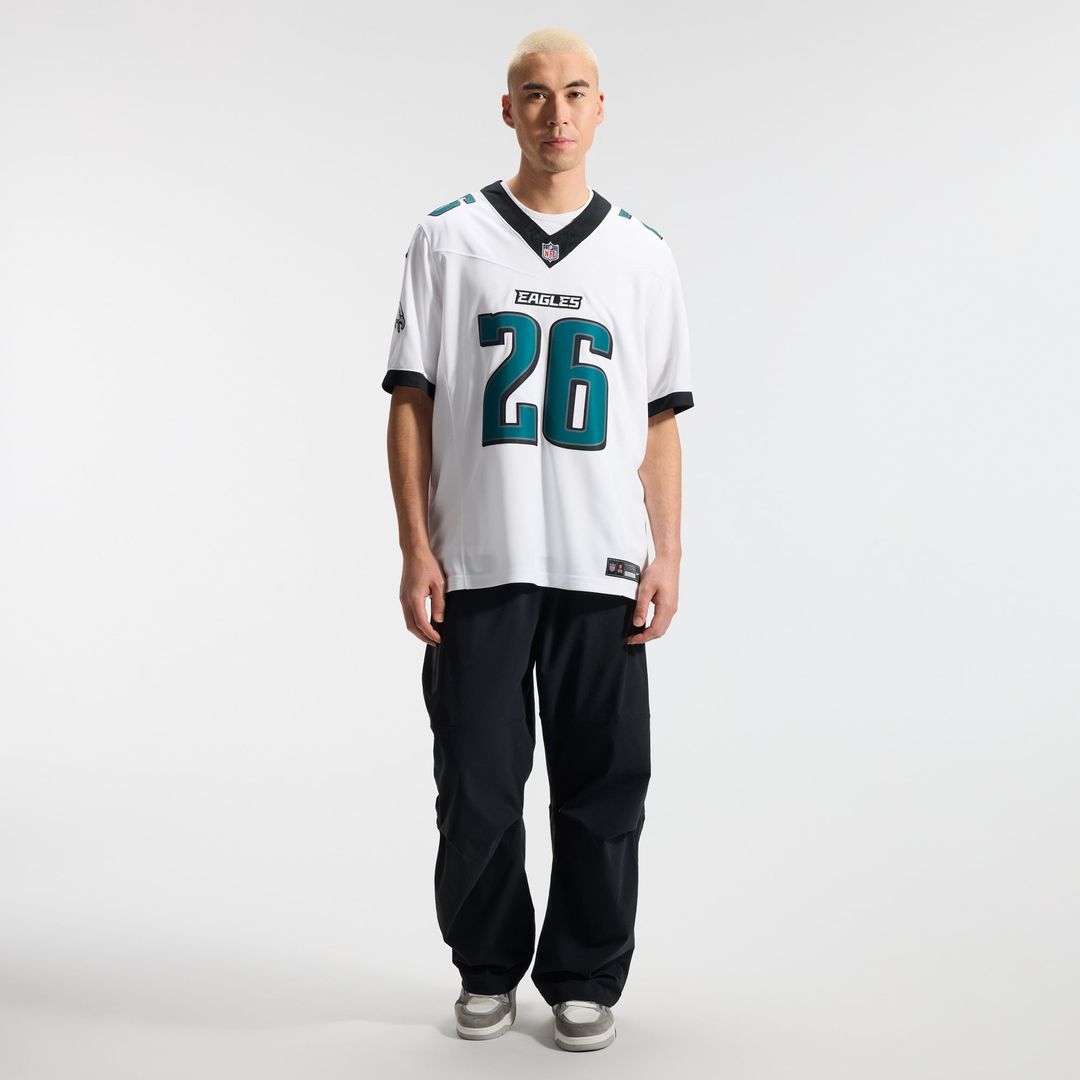 Men's Philadelphia Eagles Saquon Barkley White Vapor F.U.S.E. Stitched
