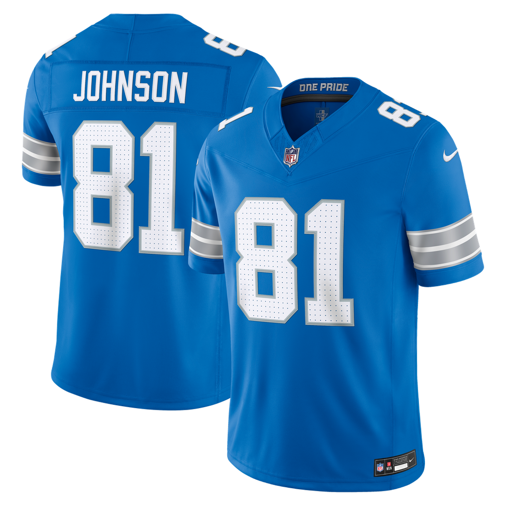 Men's Detroit Lions Calvin Johnson Black Alternate Vapor F.U.S.E. Stitched Retired