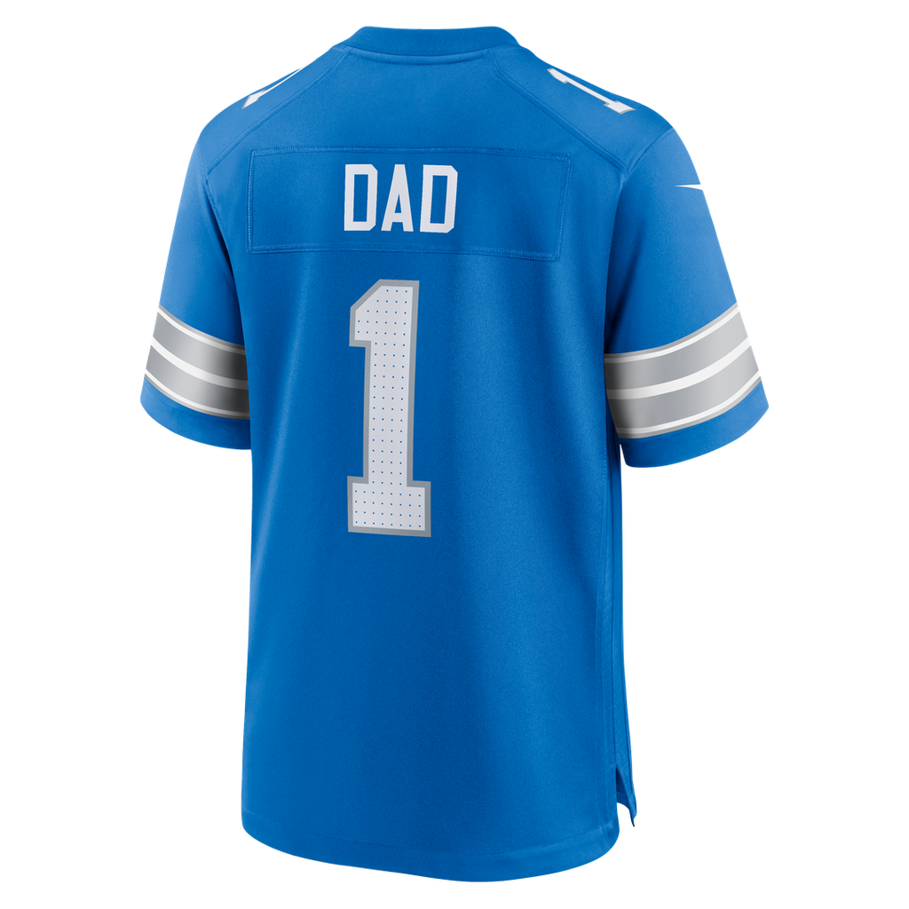 Men's Detroit Lions Number 1 Dad Blue