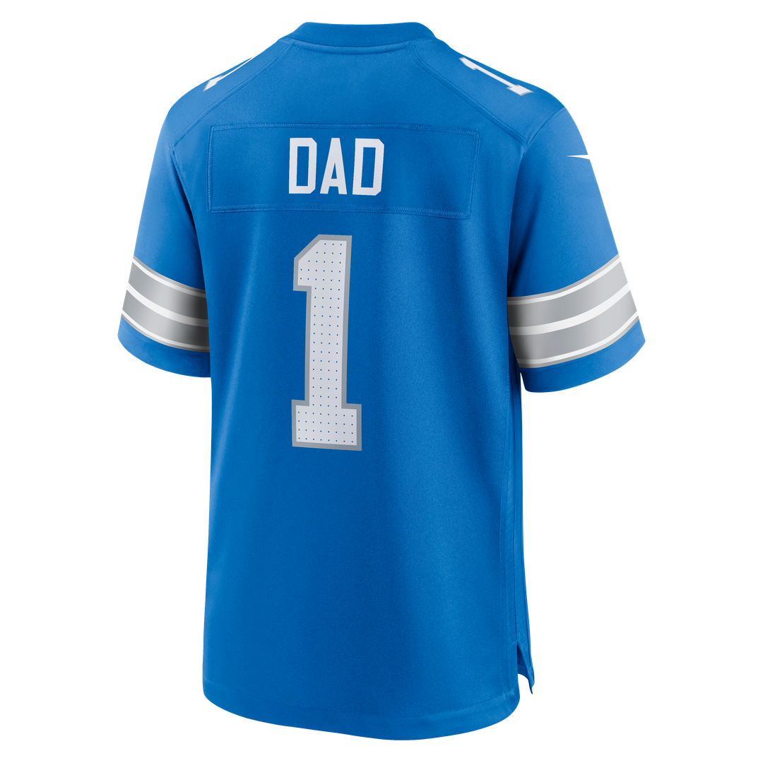 Men's Detroit Lions Number 1 Dad Blue