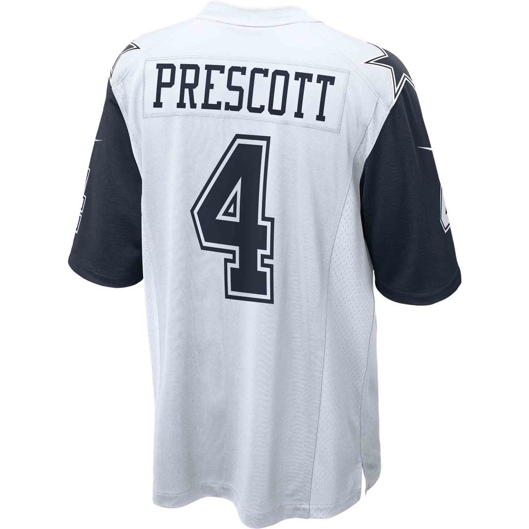 Men's Dallas Cowboys Dak Prescott White Alternate Game Team Jersey