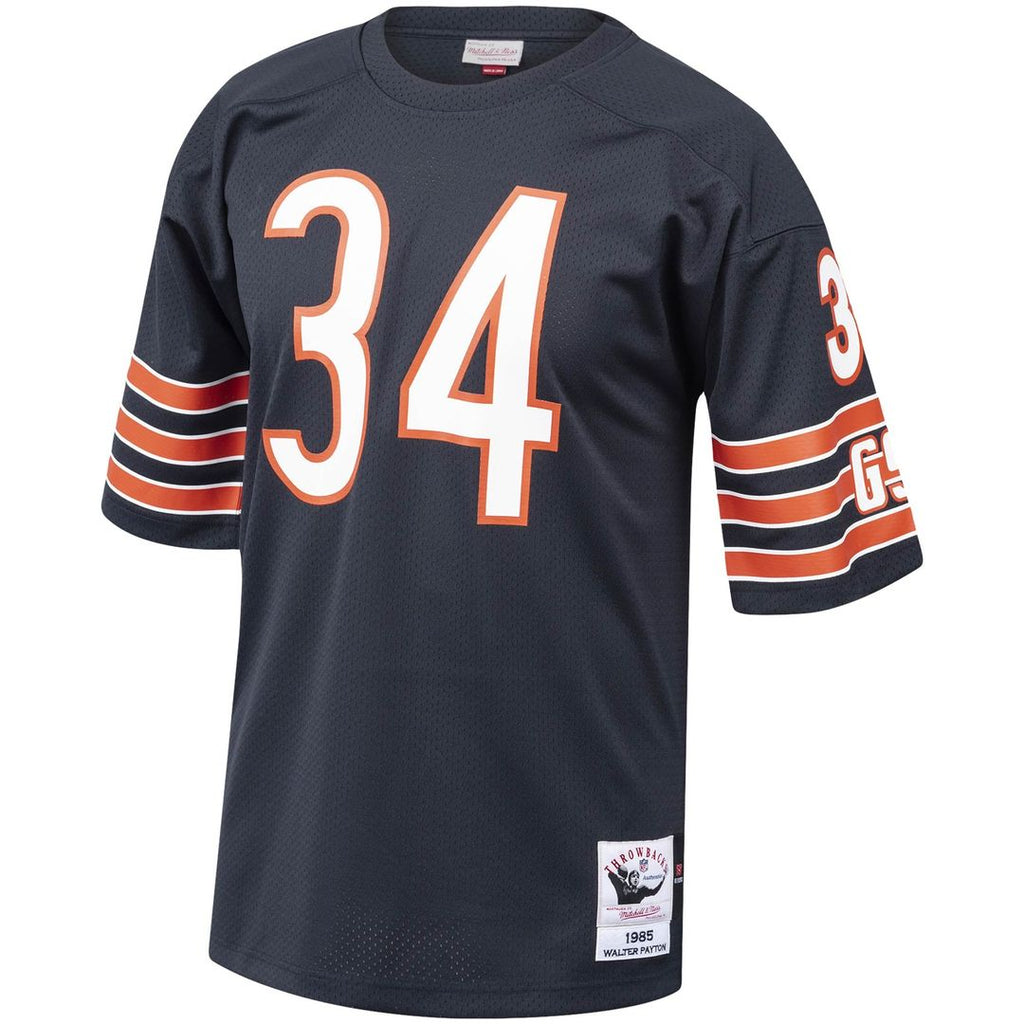 Men's Chicago Bears 1985 Walter Payton Navy Authentic Throwback Retired Player Jersey